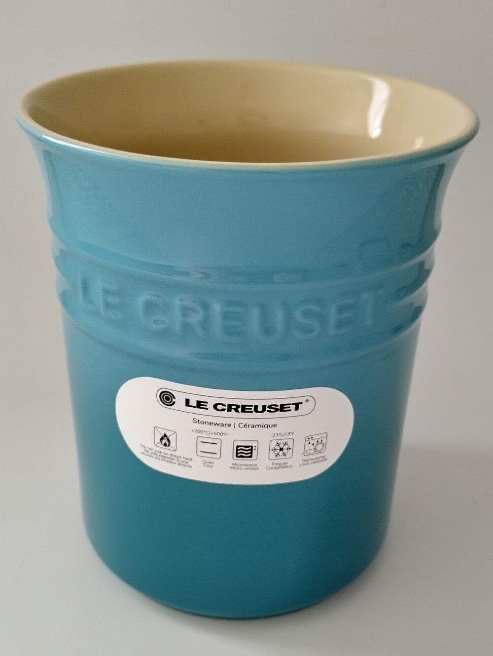 Le Creuset Stoneware Utensil Holder Crock color Caribbean Blue